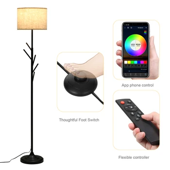 Moderné Podlahy Lampa RGB+SCS Led Žiarovka na Diaľkové ovládanie stoj Svetlo s Oblečením BT Modul Pripojený App Riadenie peši
