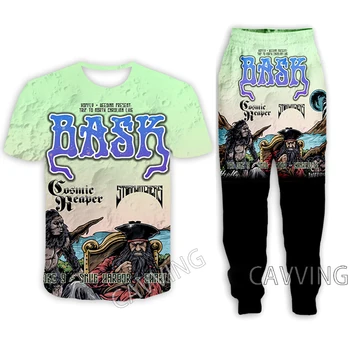 BAŠKA Rock 3D Tlač Bežné T-tričko + Nohavice Jogging nohavice Nohavice Vyhovovali Oblečenie Žien/ Mužov Sady Vyhovovali Oblečenie