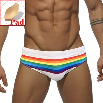 Push Up Mens Plávať Nohavičky Rainbow Plavky Sexy Plavky Pre Človeka Bikiny, Plavky Plážové Šortky Gay Zwembroek Desmiit