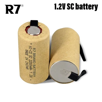 R7 1.2 V SC Batérie 2200mAh 1.2 v Sub C NI-CD akumulátorom s kartou pre Elektrický Skrutkovač Vŕtací Výkon Nástroje