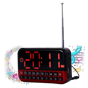 Digitálny Budík s LED Displej Rádio hudba MP3 Reproduktor Cestovné Spánok func Anténa bezdrôtového pripojenia Office Home Pre Rodičov vo Veku