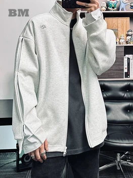 Japonský Streetwear Falošné Dve Mikiny Mužov Oblečenie Kórejský Hip Hop Heartstopper Pár Športové Cardigan Harajuku Bežné Kabát