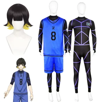 Anime Blue Lock Bachira Meguru Cosplay Kostým Futbalový Dres Športového Jednotné Kombinézu Halloween Christmas Party Oblečenie