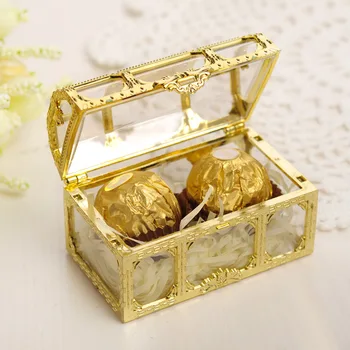 Vintage Zlatý Poklad Pirátov Úložný Box Candy Trinket na Šperky Crystal Gem Trinket Okno Spálne Dekorácie