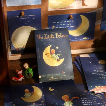 30 stránkové Listy/box Tvorivé Cartoon Malý Princ Pohľadnice, DIY Ručne maľované Ručne knihy Pohľadnice