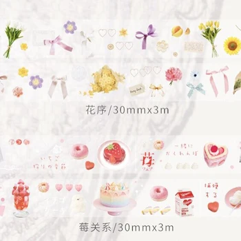 3*3 M PVC Strawberry Koláče Luk Kvety, Dekoračné Pásky, Samolepky