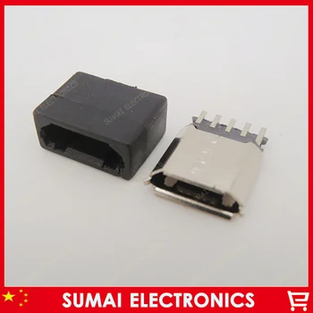 DIY 2 v 1 zvárací drôt typu micro USB 5P žena zásuvky s plastová škrupina DLHO PIN