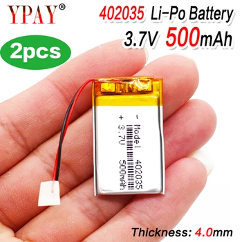 2 ks Vysokú Kapacitu, Vysokú Kvalitu 3,7 V 402035 Lipo Lítium-Polymérovej Batérie 500mAh Li Ion Batéria Náhradná Pre Bt HeadsetToys