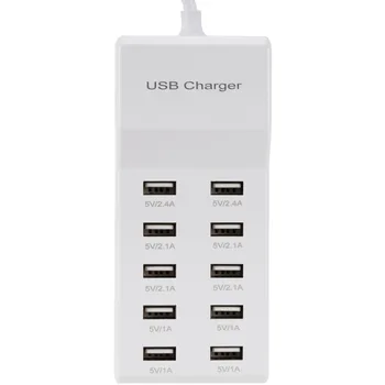 USB Nabíjačka Multi Port 5V/10A 10 Port USB Wall Nabíjačku mobilného Telefónu smart nabíjacia Stanica Pre Tablet, Mobilný Telefón Viacerých Zariadení