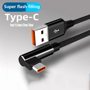 5A 40W Rýchle Nabíjanie USB Typu C, USB C Kábel Eblow 90-Stupňový Uhol Typ-C Dátum Drôt Pre iPad, MacBook Pro Xiao Samsung Huawei