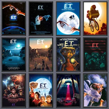 E. t. Extra-terrestrial Ufo Filmové Plagáty a Vytlačí Plátno, Maľovanie na Klasický Film Wall Art HD Obrázky Obývacia Izba Domova