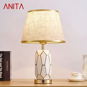ANITA Súčasnej Keramiky stolná Lampa LED Creative Móde Stmievanie Stôl Svetlo pre Domáce Obývacia Izba, Spálňa, Nočné