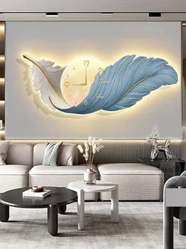 Nástenné Hodiny Pierko Lampa LED Luxusné Elegantné High-end Jedáleň, Obývacia Izba Dekor Tvorivé Visí Obraz Dekoratívne Maľby