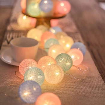 Bavlna Loptu Svetlo LED Rozprávky Kvet Globálne Svetlo detského Domova, Spálňa, Vianočný Večierok Záhrada Dovolenku Svetelné Dekorácie