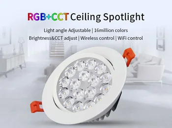 Mi Light 9W RGB+SCS LED Stropné bodové svetlo AC 86~265V Jas & CCT Upraviť 2.4 G RF Diaľkového / WiFi APP Riadenie LED Downlight