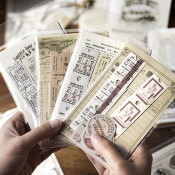 Vintage Bill Vstupenky Koláž Scrapbooking Vestník Materiál papier Karty, Takže DIY Retro Papierové Nálepky Tvorivé Memo kancelárske potreby