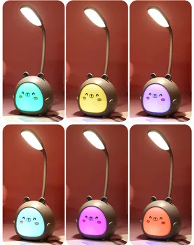 LED Roztomilý detský Lampa Stolná Lampa Cartoon Zvierat stolná Lampa Ochrana Očí Energeticky úsporné Spanie Nočné Svetlo pre Skladacia LAMPA