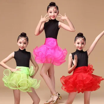 Latinské Tanečné Oblečenie pre Dievčatá, Nové 2023 detské Letné Tréningové Oblečenie Súťaže Cha Cha Jeden kus Výkon Oblečenie