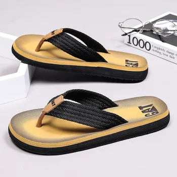 Flip-flops pánske letné slip-dôkaz vonkajšie nosiť sandále a preglejky papuče módne bežné sandále a gumy pláže topánky