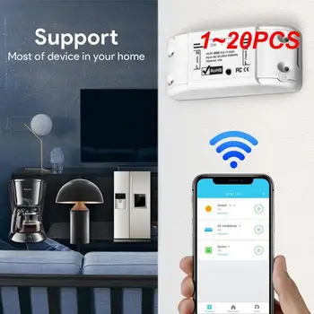 1~20PCS WiFi Smart Switch Časovač Istič Bezdrôtové APLIKÁCIE Telefón Diaľkové Ovládanie Osvetlenia, Spínače Hlasovým ovládaním AMZ Alexa Google