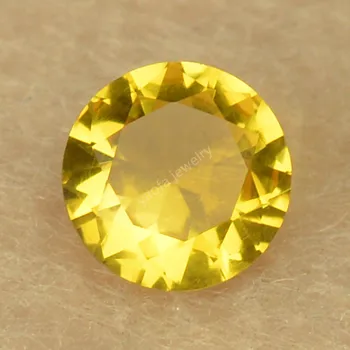 Veľkoobchod s 2~12 mm 5A zlatožltú Farbu Voľné Sklo, Kameň Round Briliant Tvar Syntetické Sklo Drahokamy, Perly Pre Šperky urob si sám