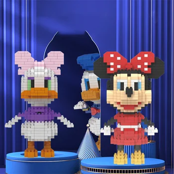 Mickey Mouse Stavebným Disney Kreslené Donald Duck Daisy Minnie Mouse Goofy Budove Bloku Puzzle, Hračky, Darčeky Pre Deti