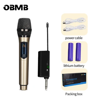 FWM103 Nabíjateľná Bezdrôtový Mikrofón Karaoke Nahrávanie Dynamické Ručný Mikrofón UHF Frekvencii Bezdrôtový Mikrofón
