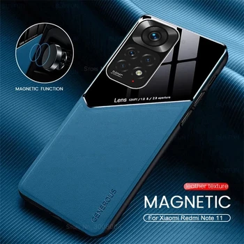 Redmy Poznámka 11 Pro Prípade Kožené Auto Magnetický Držiak Krytu Pre Xiao Redmi Note11 Pro Nie 11 S 11S 4G Mäkký Rám Shockproof Coque