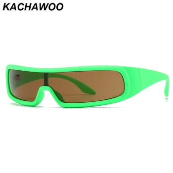 Kachawoo retro slnečné okuliare mužov šport uv400 flat top námestie slnečné okuliare pre ženy vonkajšie príslušenstvo unisex okuliare zelená biela