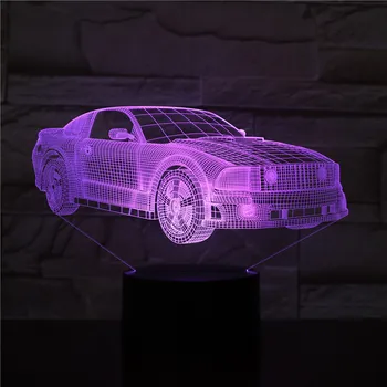 Auto 3D LED Nočné Lampy Romantická Spálňa stolná Lampa Valentines Darčeky pre Milovníkov Párov Chlapcov Detský Spací Svetlo Dropship 3D-2051