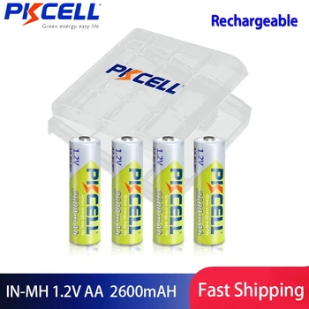 PKCELL 4PCS/16PCS AA 2600Mah Nabíjateľné Batérie Ni-Mh 1.2 V Vysokú Kvalitu 2A Batérie s Box na Hračky, Fotoaparáty LED Baterka