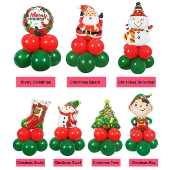 Vianočné Balóny, Vianočné Dekorácie Fóliové Balóniky Nastaviť Červené a Zelené Balóniky Santa Claus Snehuliak Balón na Party Decor