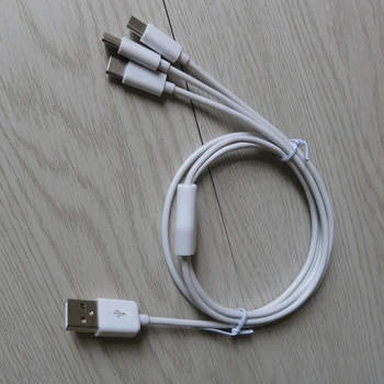 Multi 3 v 1, USB, C Dlhý Nabíjací Kábel Nabíjací Kábel Viacero Portov Dlhé Nabíjanie Kábel Typu C Konektor pre mobilné telefóny 3XUE