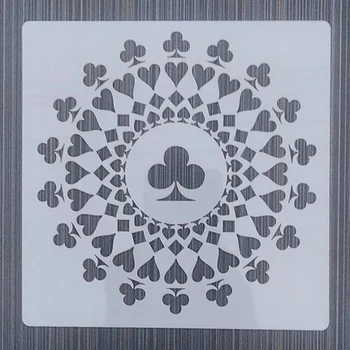 20*20Cm Poker Kvet Formy DIY Vrstvenie Blany Nástenné Maľby Nábytok Zápisník Sfarbenie Razba Album Dekoratívne Šablóny