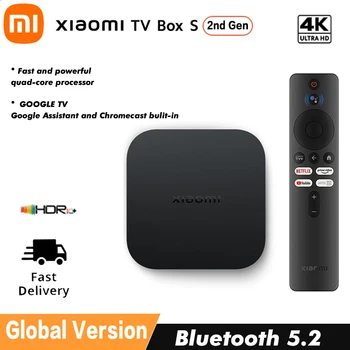 Xiao Mi TV Box S 2nd Gen Globálna Verzia 4K Ultra HD BT5.2 2 GB 8 GB Dolby Vízia HDR10+ Google Asistent Smart Mi Okno S Hráč