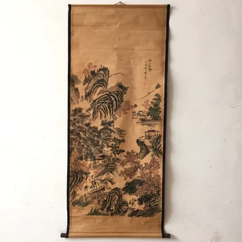Starožitný Obraz, Tradičné Kaligrafie a Maliarstva, Tradičné Zhang Daqian Starého Papiera na Šírku Paintingape Maľovanie