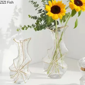 Kreatívne Remesiel Sklenené Vázy Transparentné Hydroponické Kvetináče Stôl Dekorácie Umelý Kvet Dekoratívne Kvetinový Aranžmán