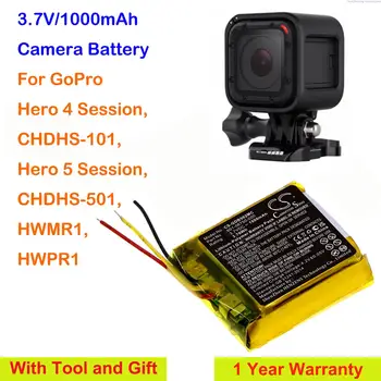 Cameron Čínsko 1000mAh Fotoaparát Batérie 601-06750-000 pre GoPro Hero 4 Relácie,Hrdina 5 Relácie,CHDHS-501,CHDHS-101,HWMR1,HWPR1