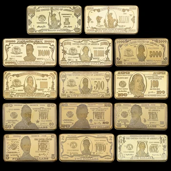 Máme viac American USD Sto Dolárom 1 2 5 10 20 50 100 500 1000 Zlatých Prútov 24K Gold Kovovú tyč, na Zber a Dar