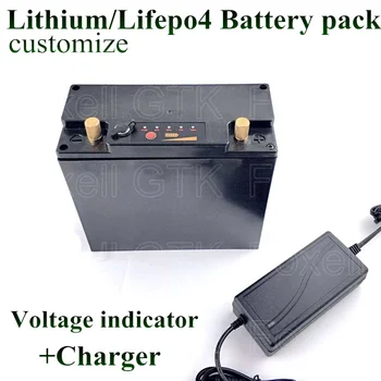 Lifepo4 36V 10Ah 12s 38.4 v 8Ah Batérie pre invalidný vozík Solárne Pouličné svietidlo LED Elektrický bicykel Lítium-500w motor jednosmerný (DC + nabíjačka
