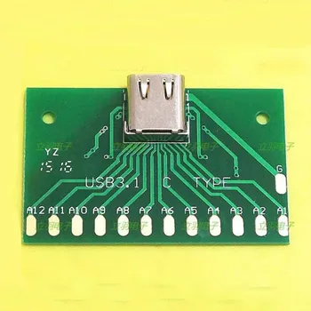 2 ks USB3.1 samica skúšobnej doske Typ-C chvost plug PCB údajov rada Skúšobné Zariadenie Skúšobné stojan