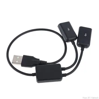 USB OTG Hub Káblové vysokorýchlostné USB 2.0 Samec Dvojitý Žena Zapojte Adaptér Converter Kábel Line Wire C63A Dropshipping