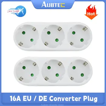 16A 1 Až 3 Plug Converter Európskej nemecký Štandard Napájacieho Konverzie Zapojte Jeden Až Tri Konverzie Zásuvky 1 Z 3 Konverzie Plug