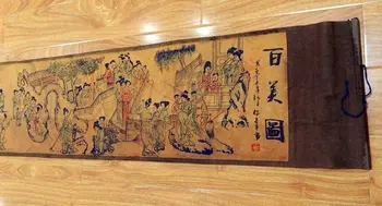 Hodvábny Papier Celkom Starovekej Čínskej Maľby 1 sto Krásne ženy Prejdite
