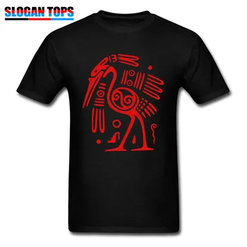 Nové Tees Červená Čierna T-shirt Mužov Kmeňové Umenie, T Košele Tetovanie Vták Dizajnér Jeseň Tshirts Vlastný Otec Deň Dar Oblečenie Jedinečné