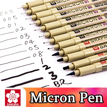 Sakura Pigma Micron Pen Set Nepremokavé Č-Zatekanie Hladký Čierny Atrament Kreslenie Značiek Fineliner Handlettering Písmom Tekenen