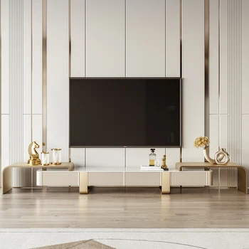 Svetlo Luxusný Čaj Stôl TV Kabinet Stroj Kombinácia Jednoduchej Modernej Obývacej Izby taliansky Rock Dosky Podlahy, Skrine