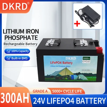 24V LiFePO4 Batérie 300AH 200AH Vstavané BMS Lítium Železa Fosfát Buniek Pre RV Táborníci Golf Cart Solar S Nabíjačky