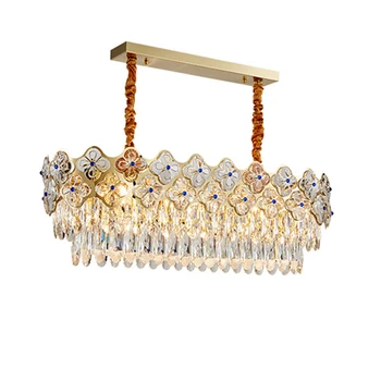 Klasické Sklo Kvet Crystal Pozastavenie Svietidlo Domova LED Visí Lampa Luxusný Luster Obývacia Izba Lampara