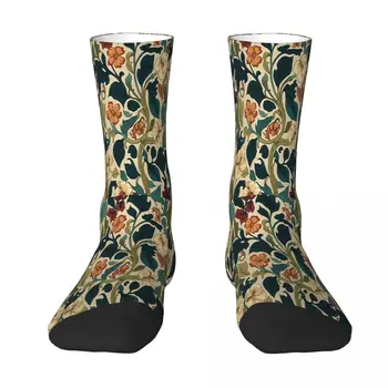 Kvetinové Záhrady, Botanické Tlač S Jeseň Kvety A Listy Ponožky Ponožky Muži Ženy Polyester Pančuchy Prispôsobiteľný Dizajn